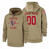Houston Texans Customized Nike Tan Salute To Service Name & Number Sideline Therma Pullover Hoodie,baseball caps,new era cap wholesale,wholesale hats